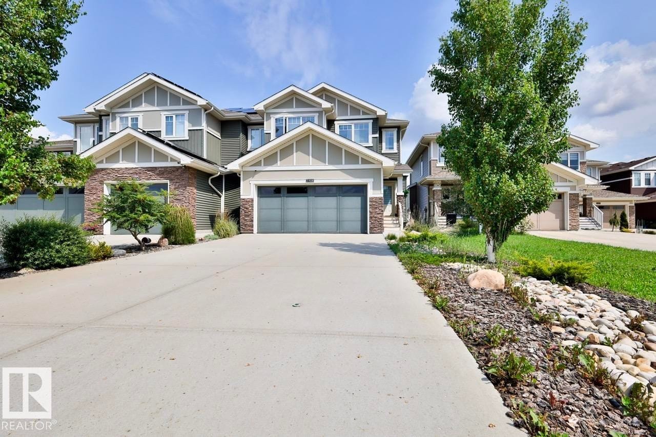 Driveway and attached garage