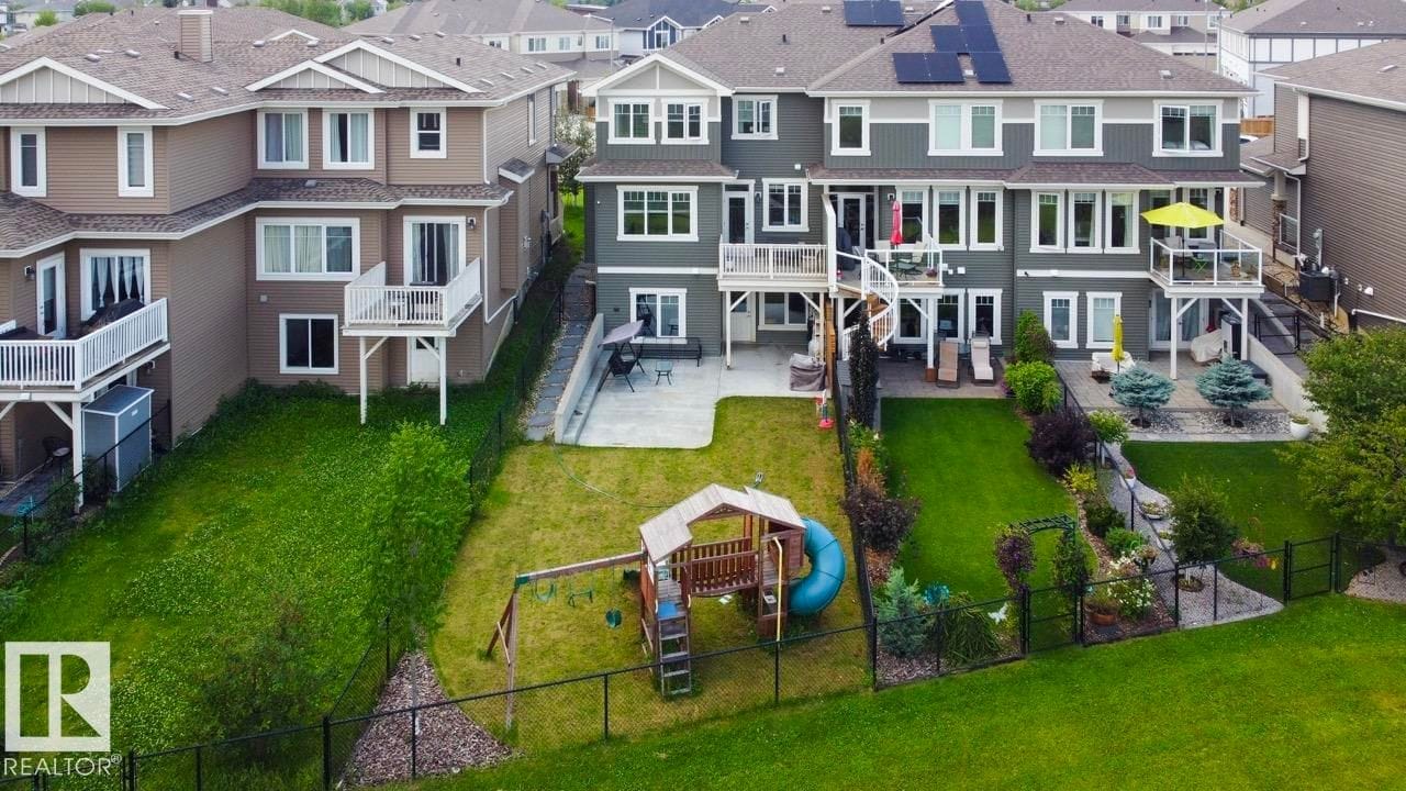 Aerial view over the rear yards
