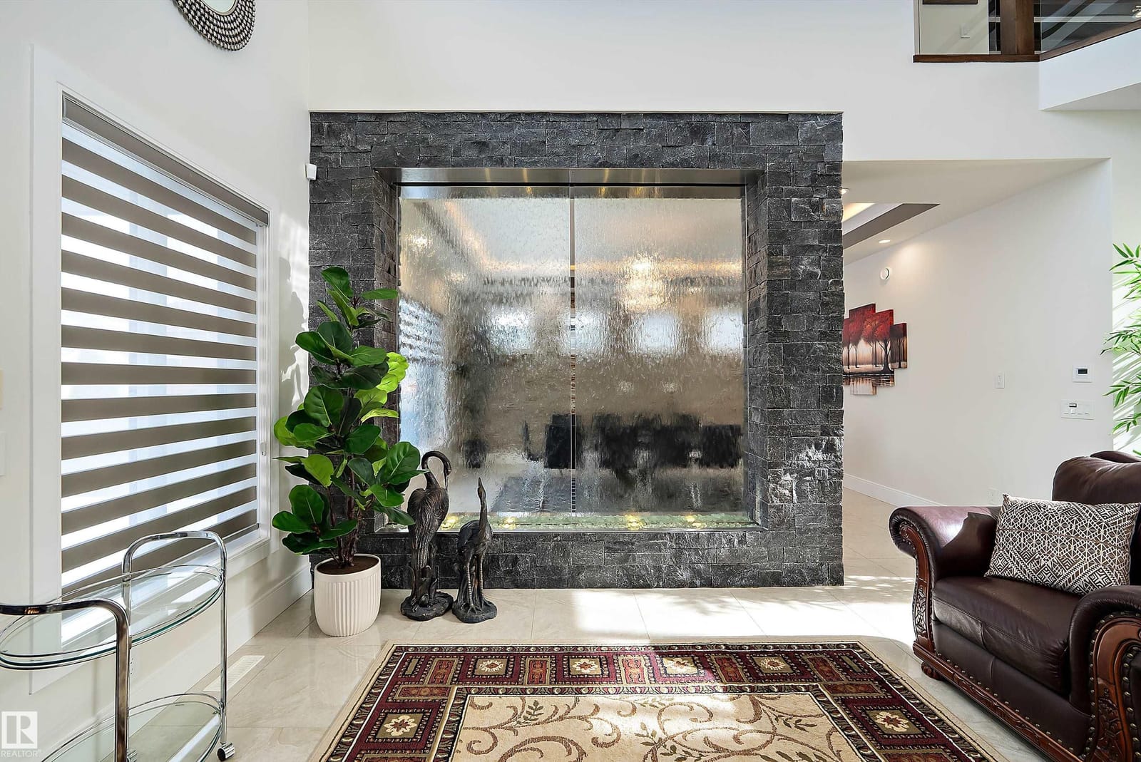 Stone fireplace surround detail