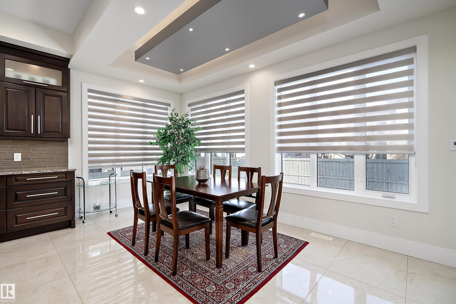 Breakfast nook with windows