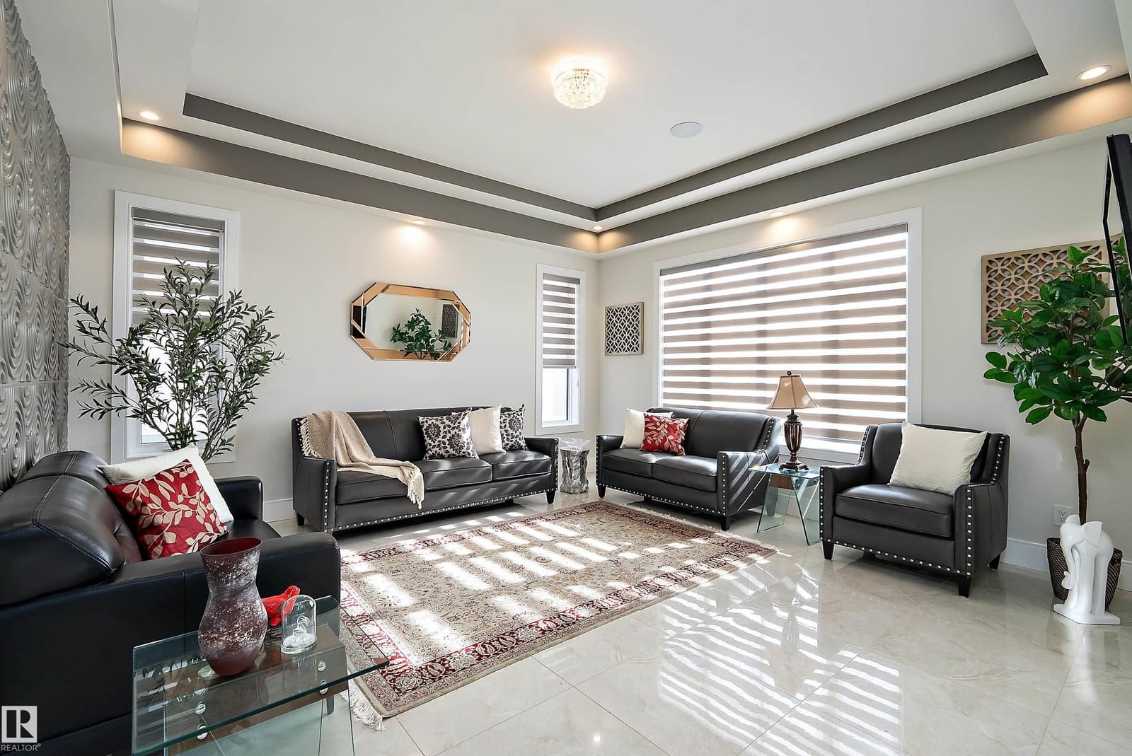 Family room with large windows