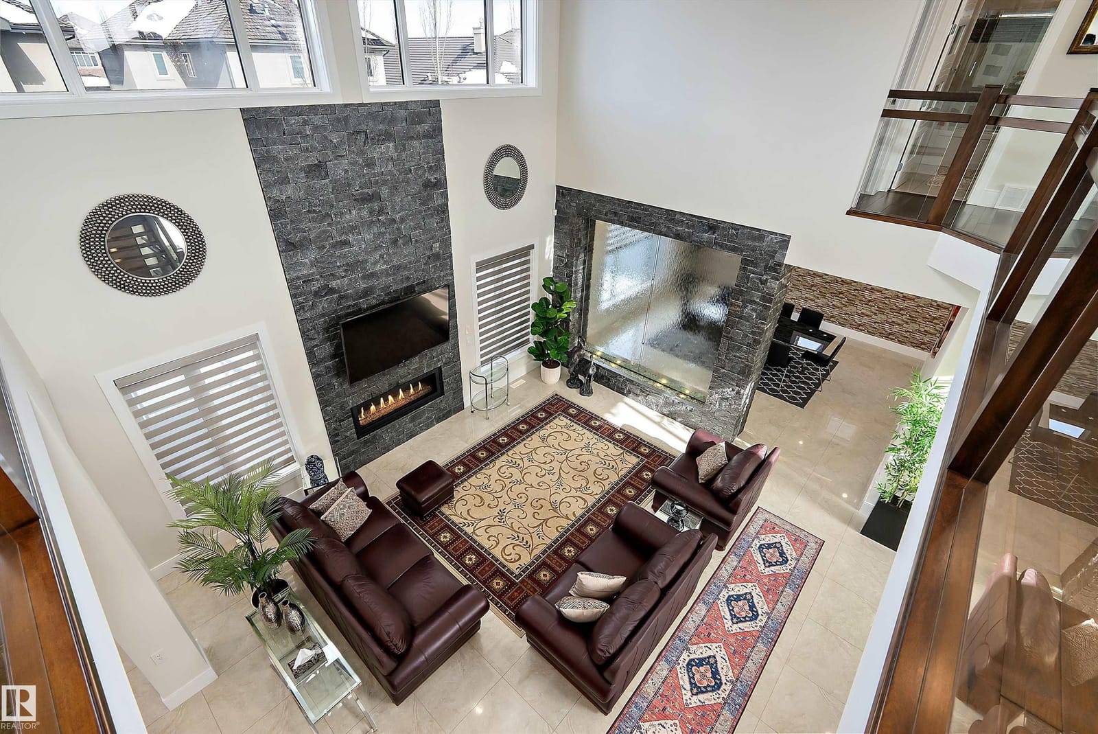 Great room viewed from the upper landing