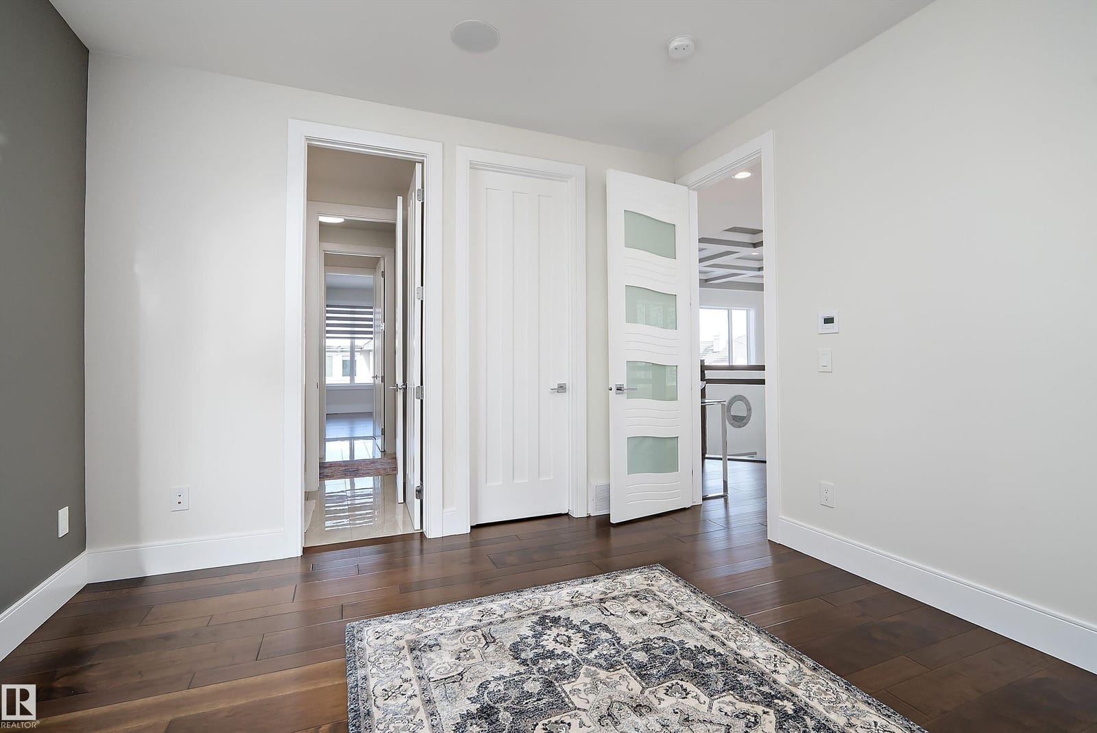 Bedroom with closet doors