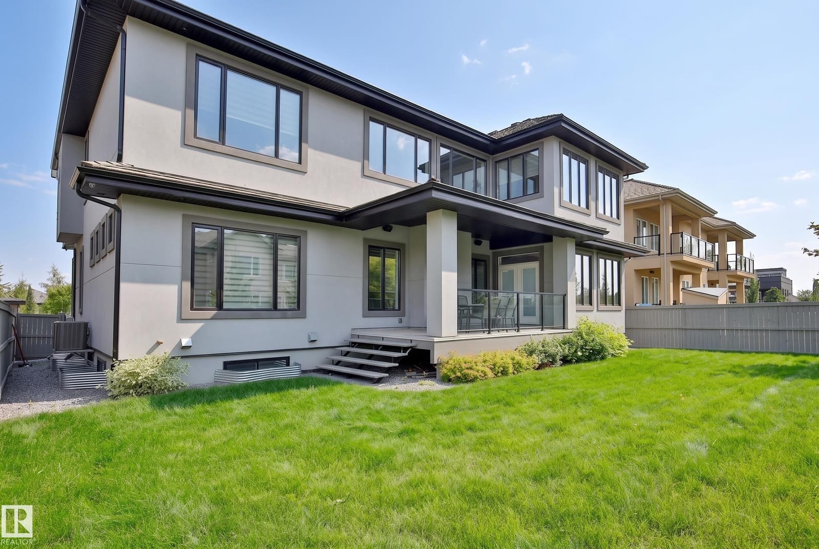 Rear elevation with lawn