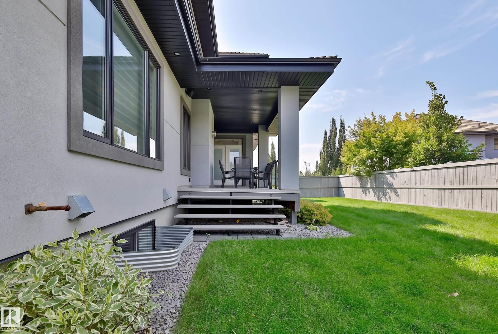 Rear yard beside the covered patio