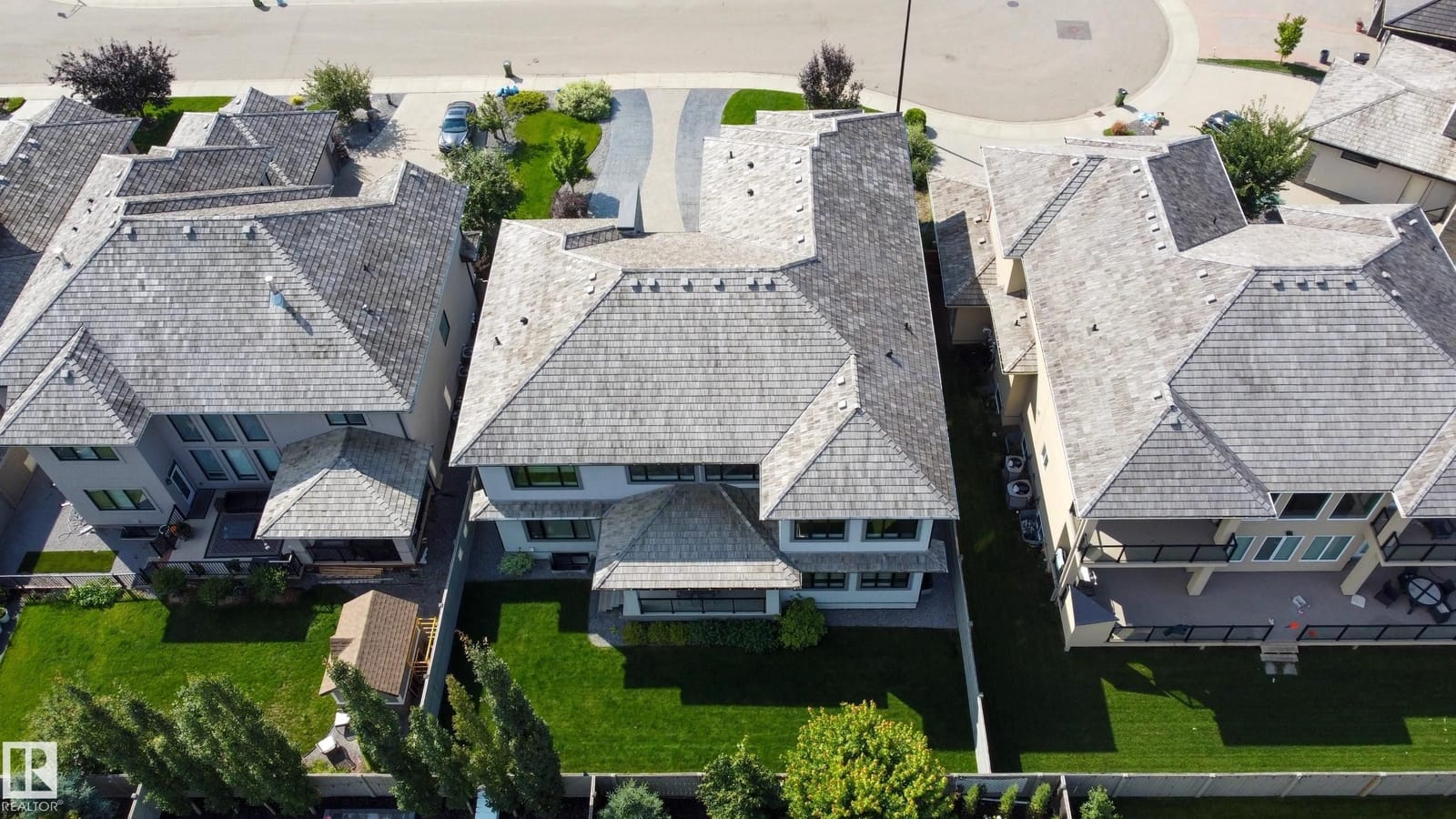 Aerial view over the rear of the home